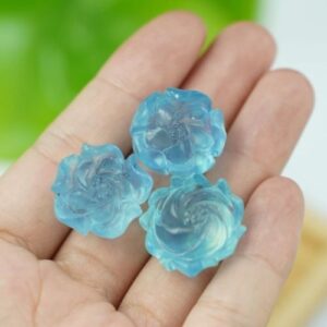 Hoa Mẫu Đơn bằng đá Aquamarine